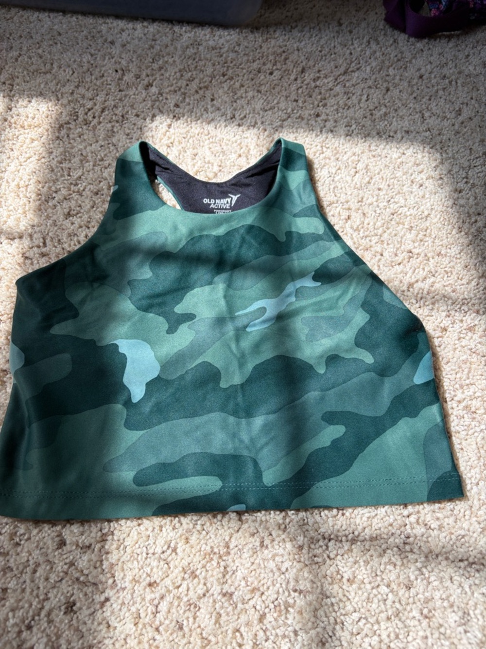 Old Navy Green Camo Racerback Sports Bra